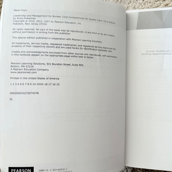 Chamberlain Txtbook Leadership Management for Nurses Core Competencies Finkelman - Picture 7 of 10
